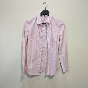 Express pinstripe button up size two red